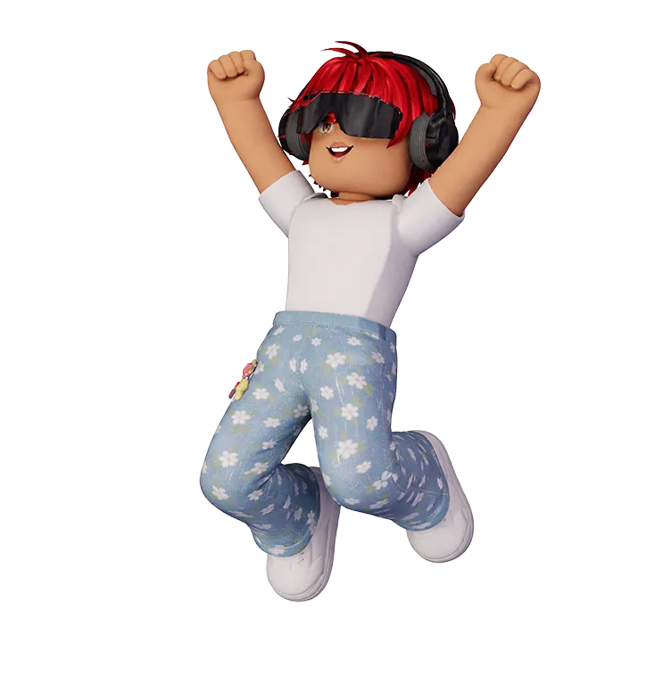 a woman with cool two-tone hair wearing a cute cloud pajamas set, headphones, and sunglasses